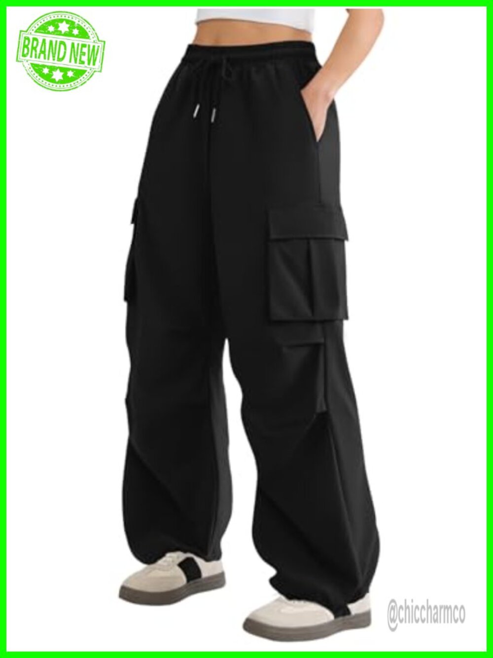 COPYLEAF Parachute Cargo Pants Womens Lightweight Baggy Quick Dry Outdoor
